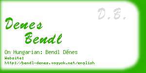 denes bendl business card
